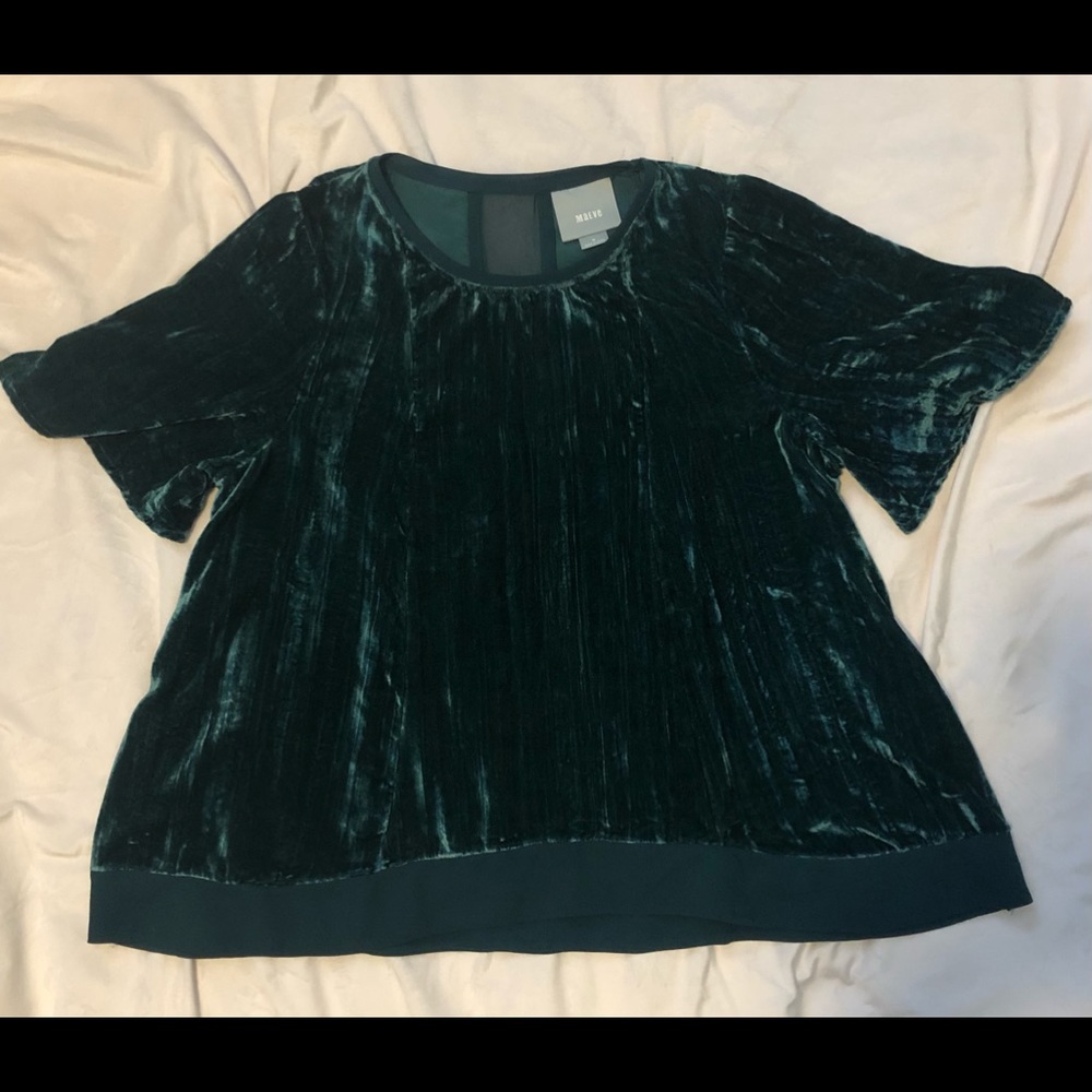 Anthropologie Maeve crush velvet swing top, M